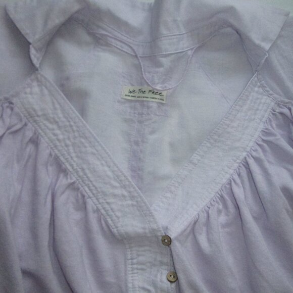 We The FREE PEOPLE Sz XS Sunray Croped Oversized Cotton Babydoll Top Blouse - Picture 5 of 11